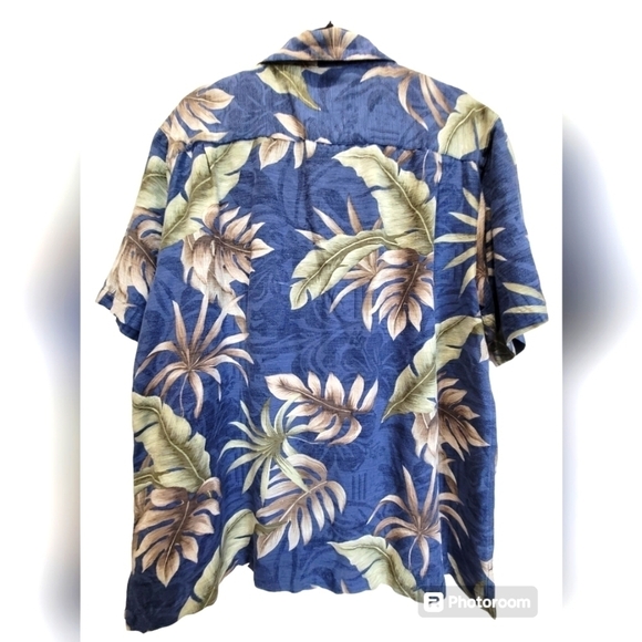 XL 100% Silk Tropical Hawaiian Short Sleeve Button Down Dress Shirt Vacation - Picture 2 of 8